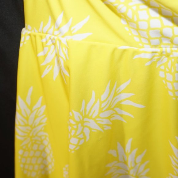 TORRID Graphic Pineapple Wireless Mid Lace Trimmed Skirted Swim Dress NWT 3X - Picture 4 of 15